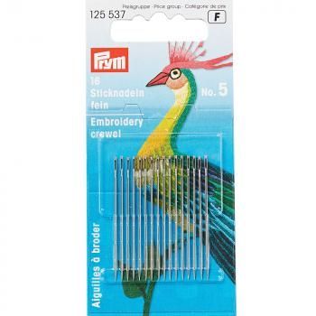 Иглы Prym для вышивания тонкие острые №5 16 шт 125537