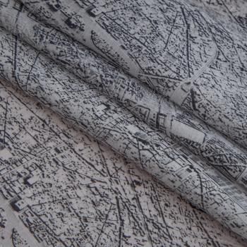 Батист 003-16553 светло-серый принтованный