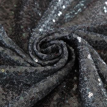 Пайетки на сетке 055-19020 темное серебро