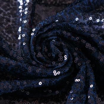 Пайетки на сетке 055-19019 кобальтовый однотонный