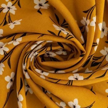 Штапель К33-207 тыквенный принтованный