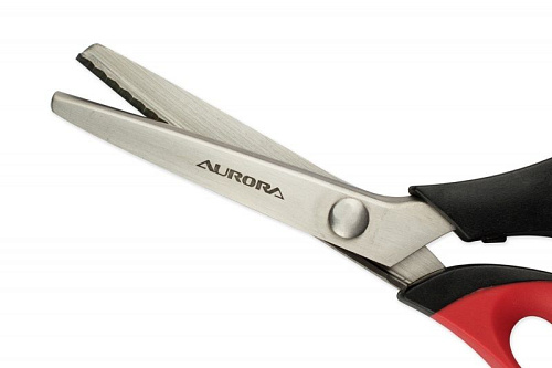 Ножницы зигзаг Aurora 5 мм 230 мм AU489A черно-красный