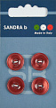 Пуговицы SANDRA 15 мм пластик 4 шт CARD061 бордовый