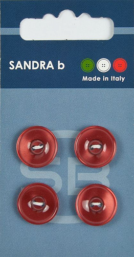 Пуговицы SANDRA 15 мм пластик 4 шт CARD061 бордовый