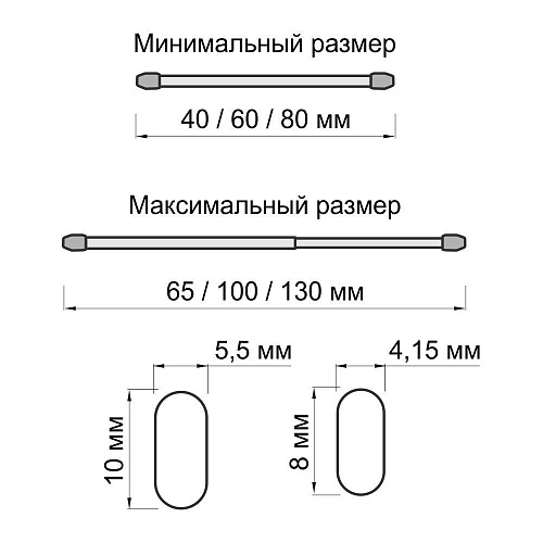 Мини-карниз Кафе d10 мм 60-100 см 163.513.22-60 белый глянец