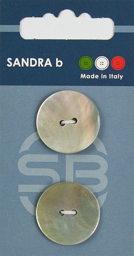 Пуговицы SANDRA 23 мм перламутр 2 шт CARD035 натуральный