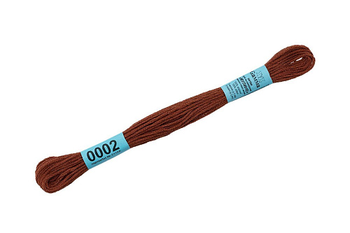 Нитки для вышивания Gamma мулине 8 м 0002 коричневый