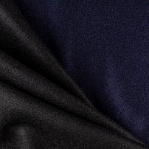 Кашемир 2-х сторонний К32-544 черно-синий однотонный