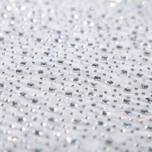 Сетка трикотажная со стразами Swarovski 050-19876 белый