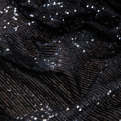 Пайетки на сетке 055-16472 черный