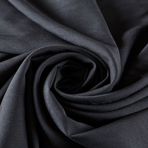 Крепдешин синтетический 029-07347 черный однотонный