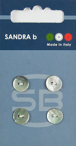 Пуговицы SANDRA 10 мм перламутр 4 шт CARD030 натуральный