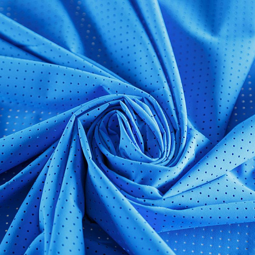 Лайкра с перфорацией 005-06253 синий электрик однотонный